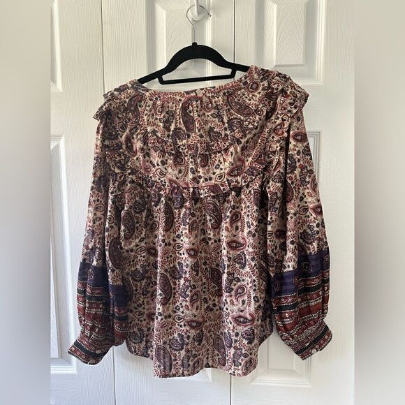 Cleobella Samara Ruffle Blouse Top - Organic Cotton - Picture 10 of 11